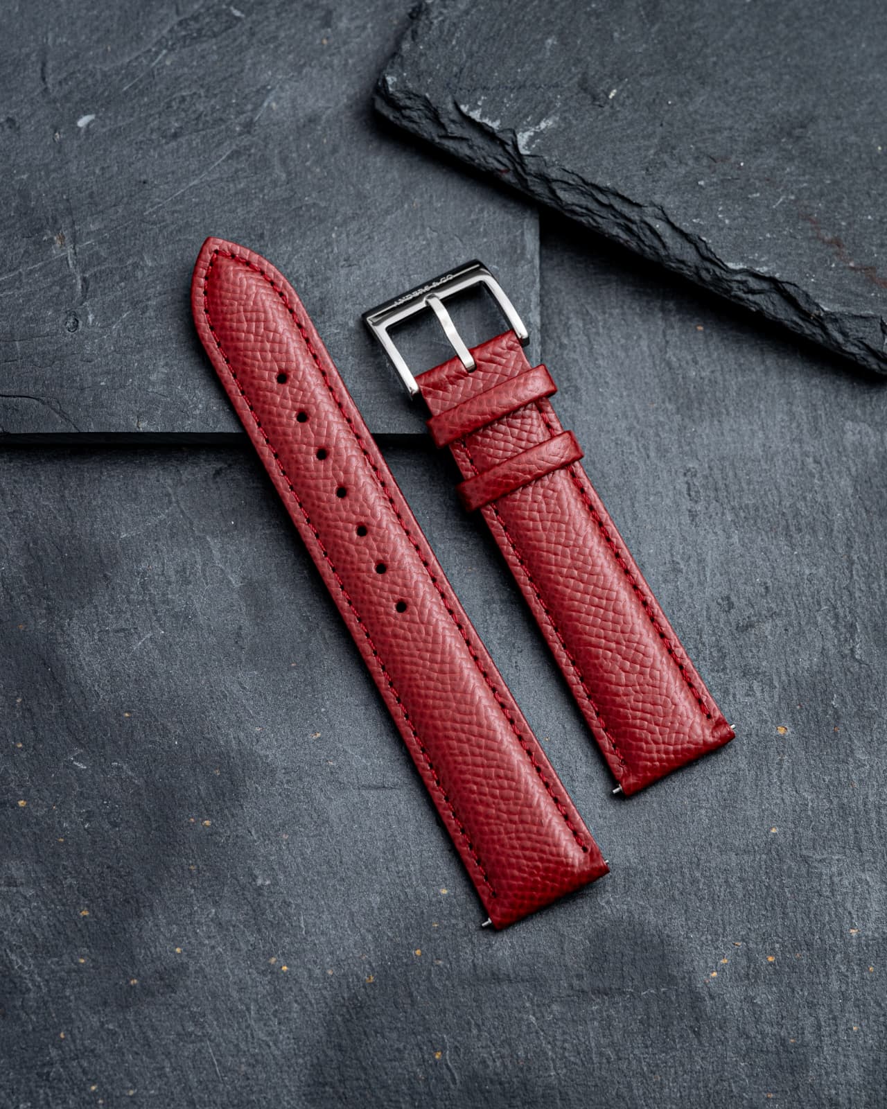20mm Red Calf Leather Strap