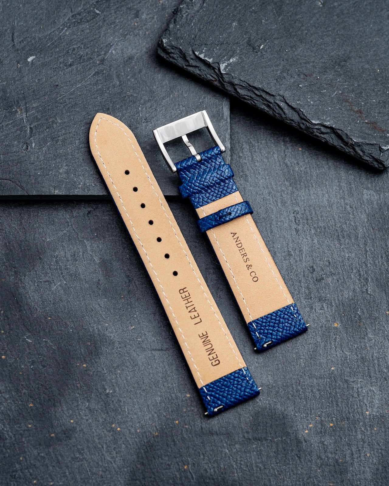 20mm Blue Calf Leather Strap