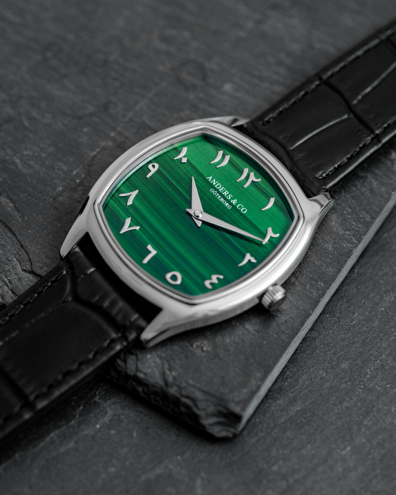 Anders & Co. Timepieces AC2 Volcán Malachite Eastern Arabic Numerals