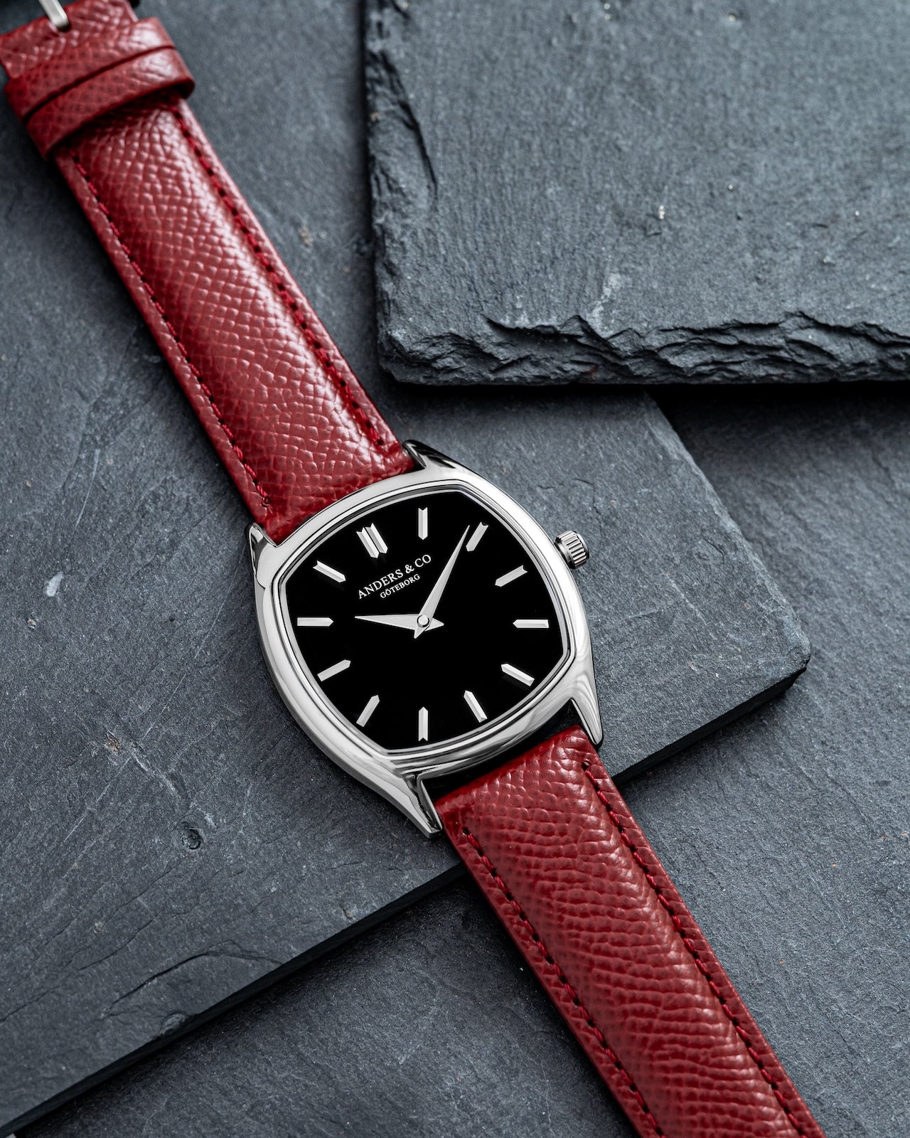 20mm Red Calf Leather Strap