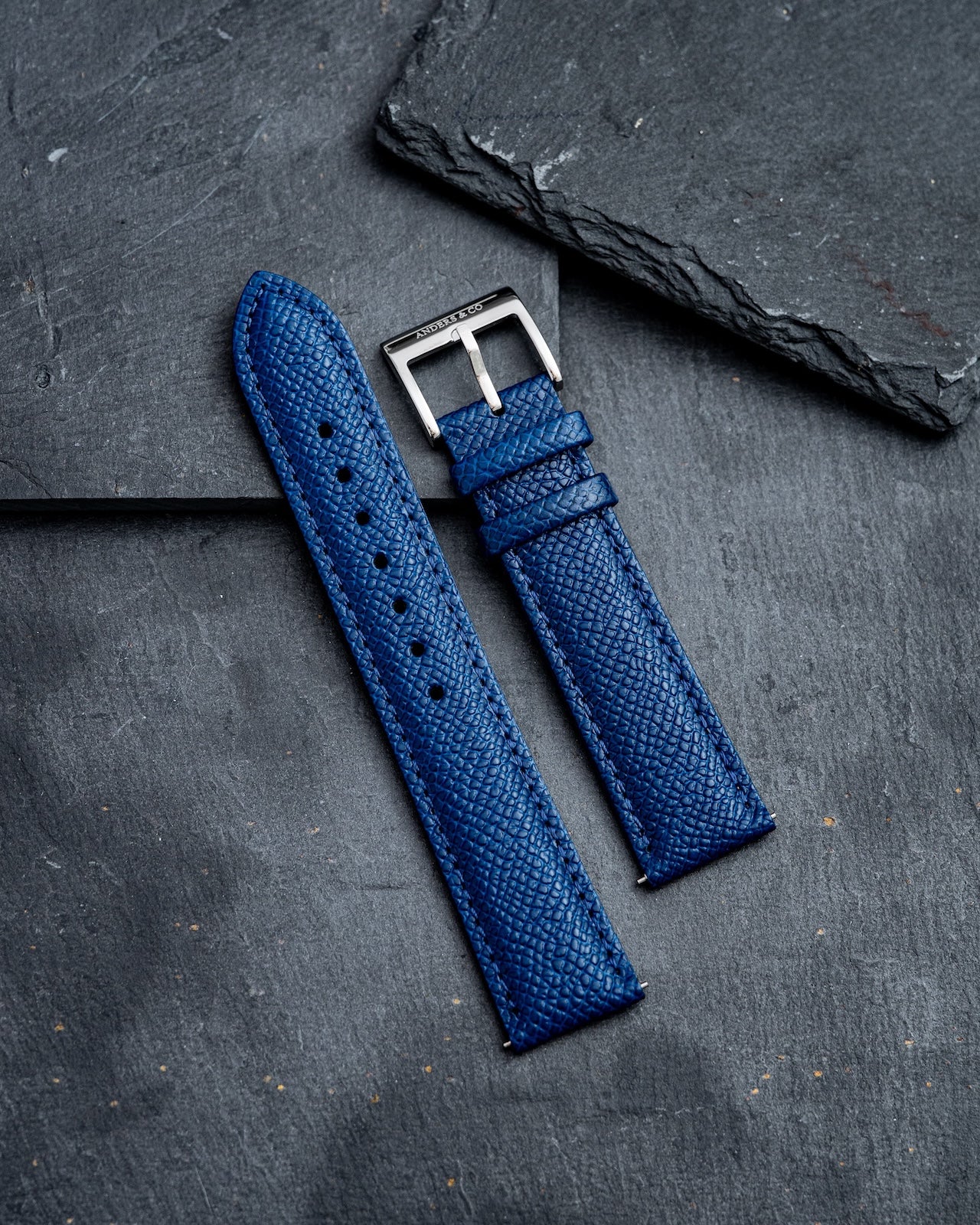 20mm Blue Calf Leather Strap