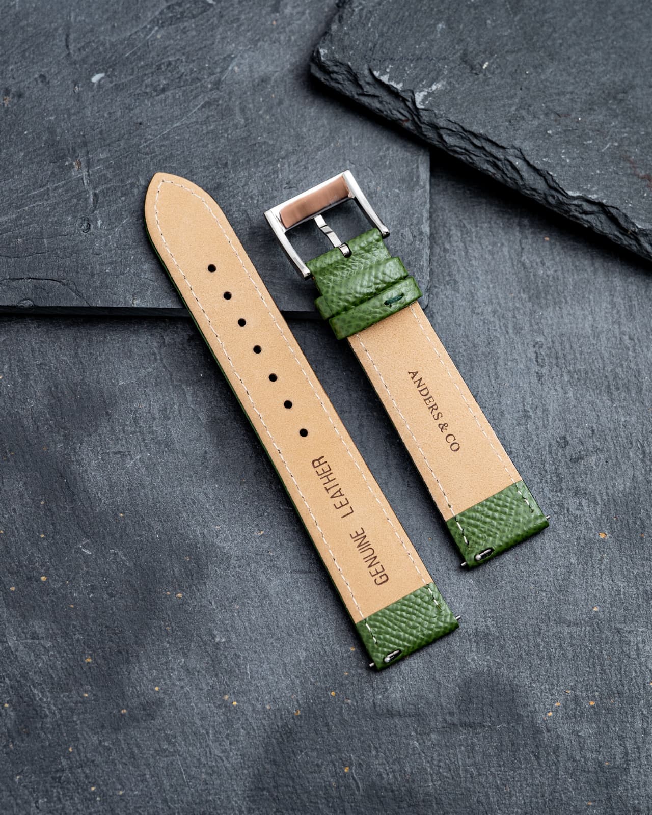 20mm Green Calf Leather Strap