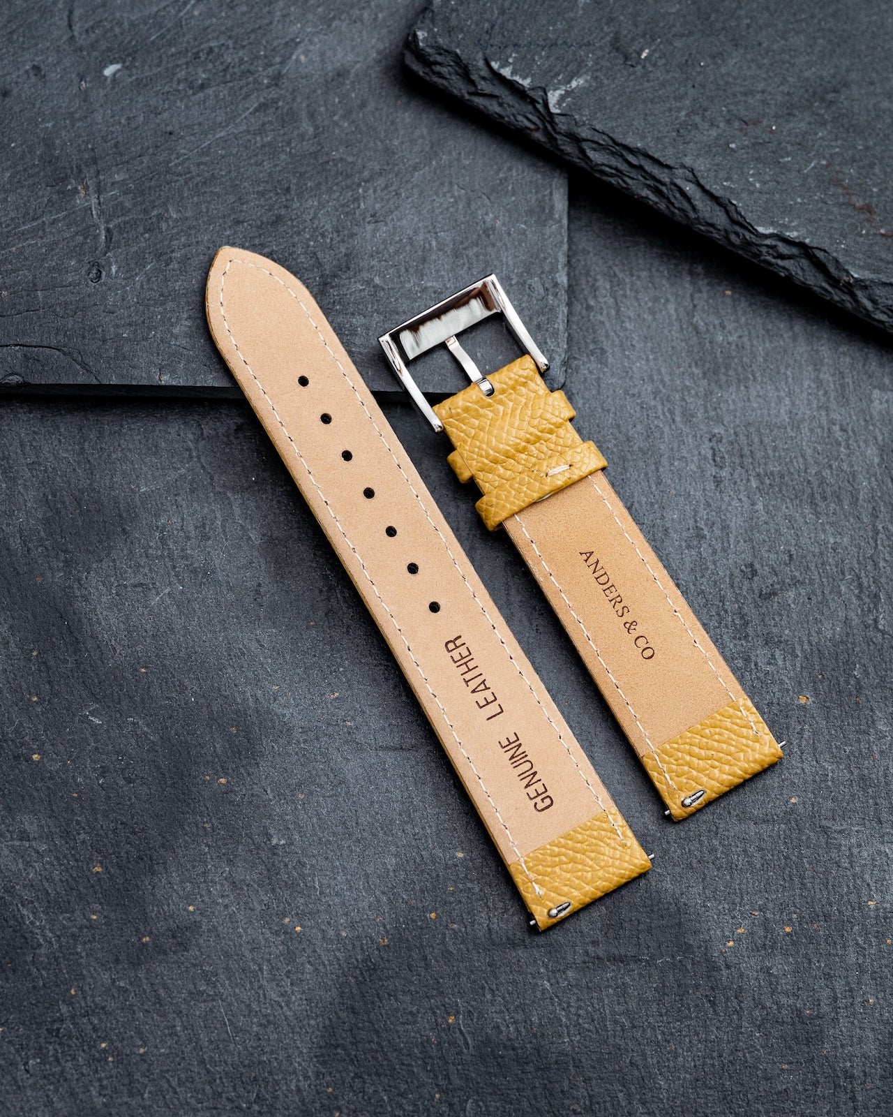 20mm Mustard Yellow Calf Leather Strap
