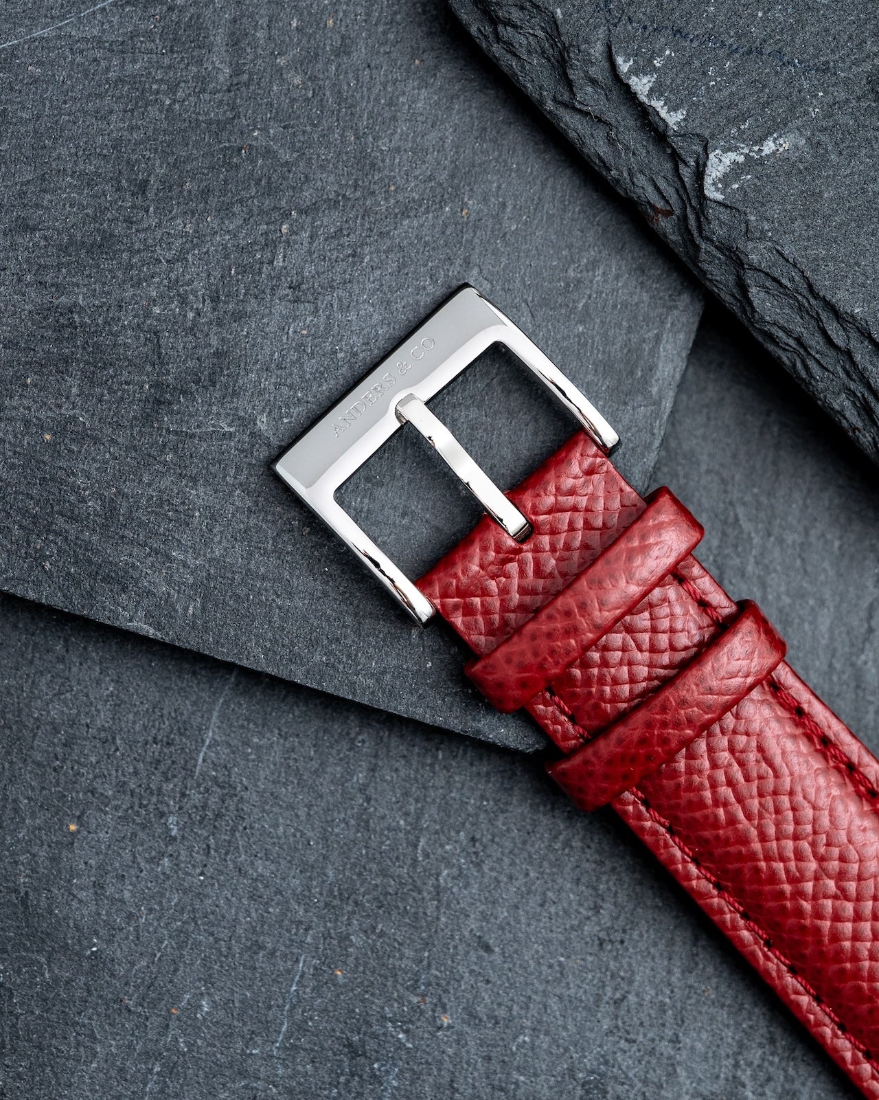 20mm Red Calf Leather Strap